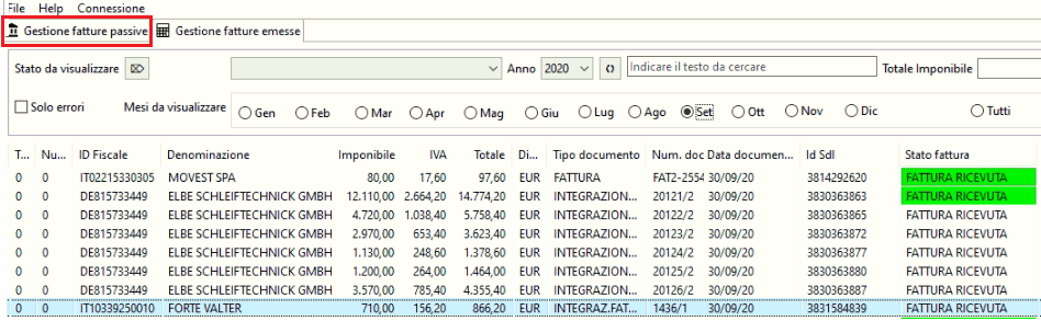 gestione fatture passive